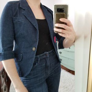 Gibson Denim Blazer Size XS vintage dark wash